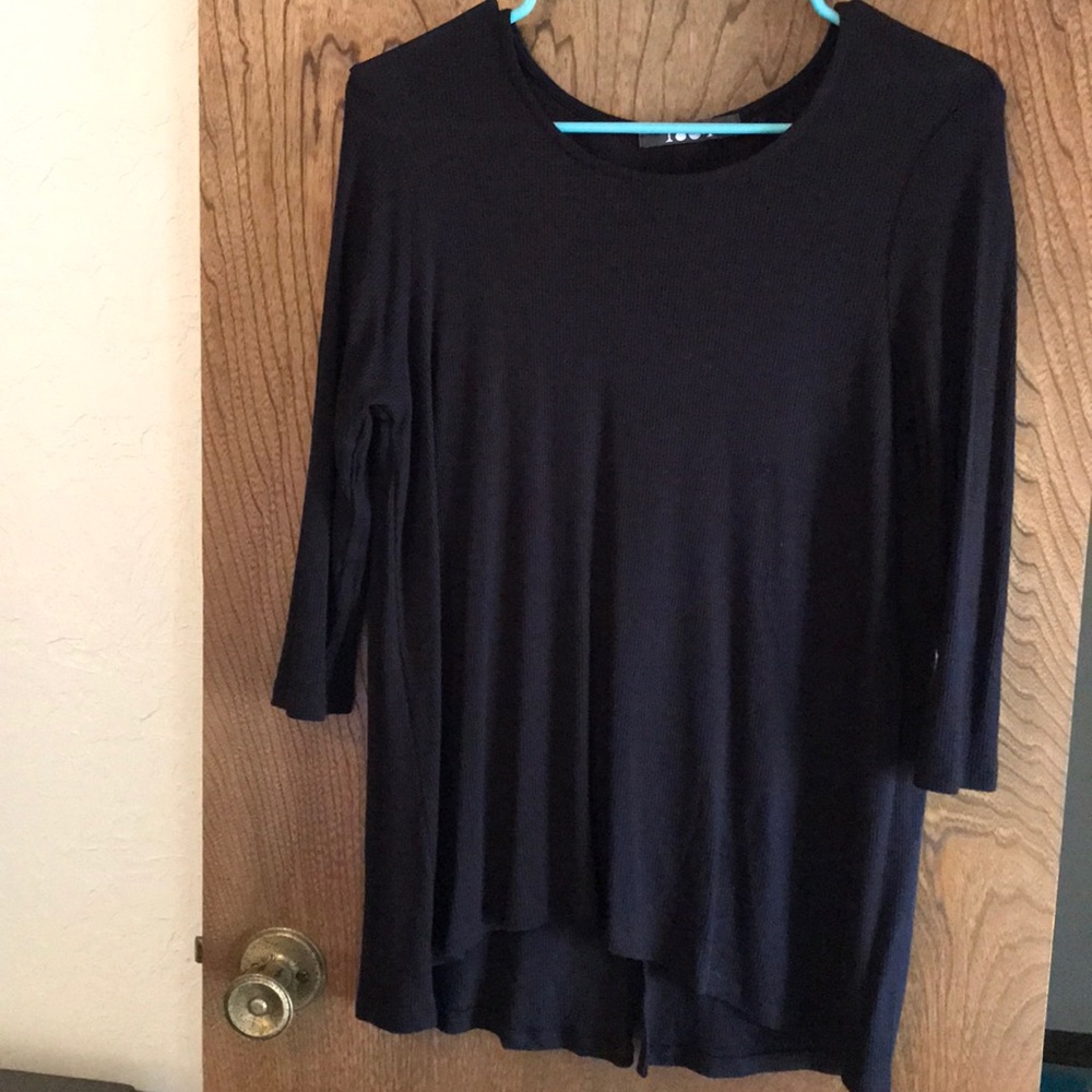 Black waffle long sleeved shirt